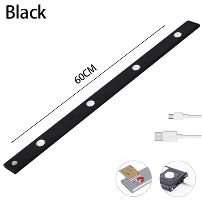 USB LED Night Light Motion Sensor Wireless Thin LED Home DealSniper.net Black 60cm 1PC
