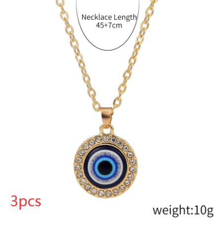 Diamond Demon Eye Necklace Female Jewelry dealsniper-net 7style 3PCS