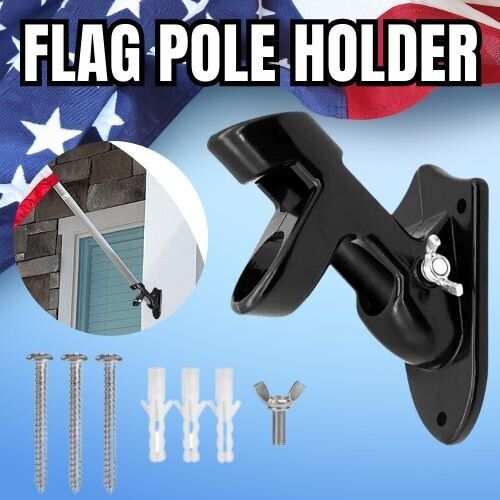 Wall Mounted Flag Pole Holder-Two-Position Mounting Bracket With Hardwares Home dealsniper-net