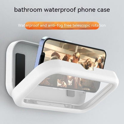 Bathroom Rotatable Waterproof Mobile Phone Box Punch-free Electronics Gym From House