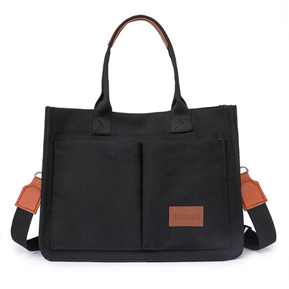 Casual Daily Canvas Tote Shoulder Bags Women Women DealSniper.net Black