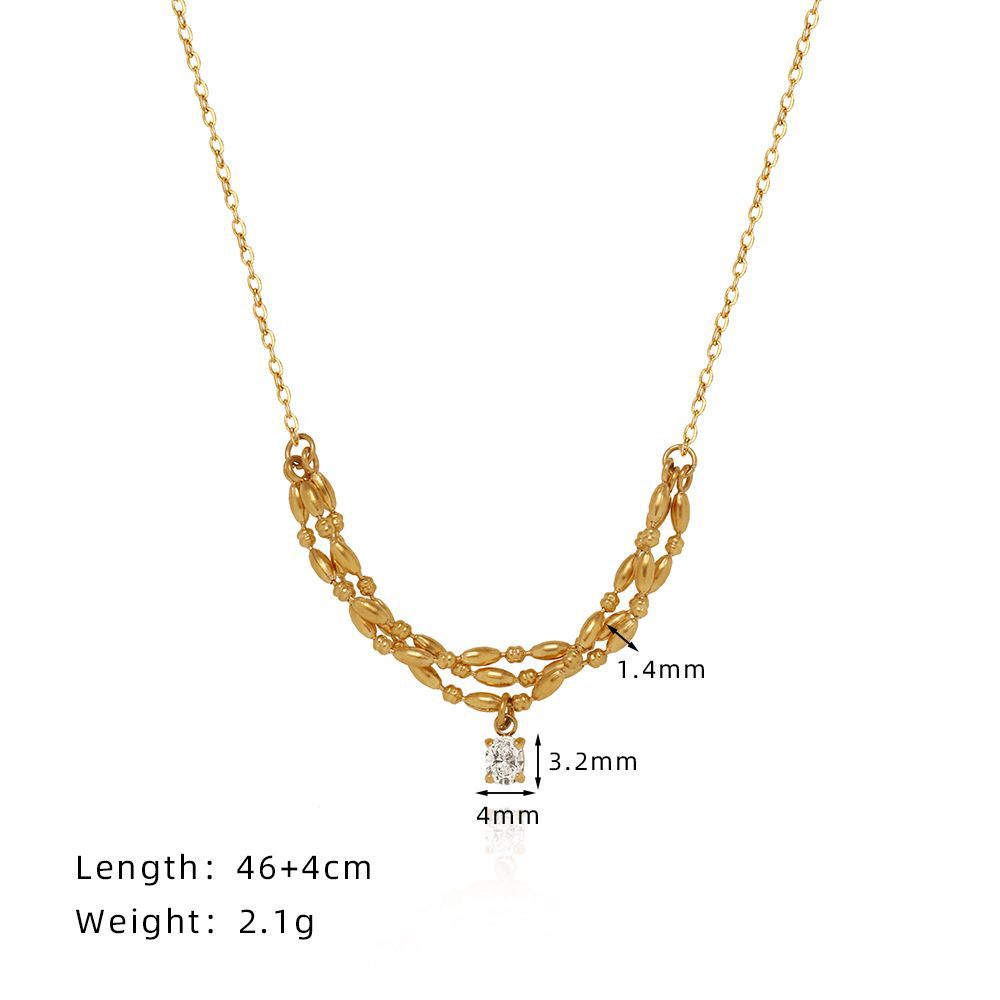 Titanium Steel Necklace For Women Clavicle Chain Jewelry dealsniper-net Gold