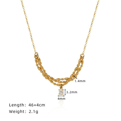 Titanium Steel Necklace For Women Clavicle Chain Jewelry dealsniper-net Gold