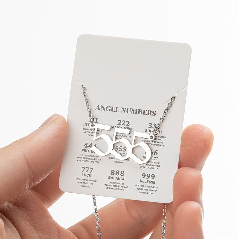 Women's New Angel Lucky Digital Pendant Necklace