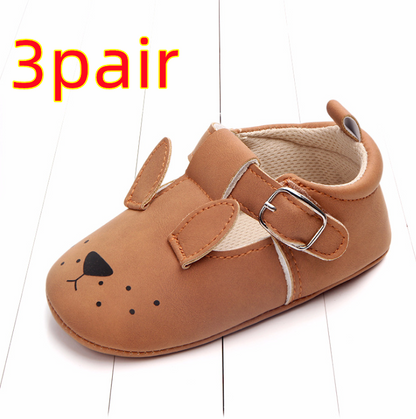 Spring and autumn cartoon animal baby shoes matte leather non-slip soft bottom baby shoes wholesale 0884 Kids DealSniper.net Dog B 3pair 11CM