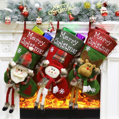 New Year Xmas Big Stockings Set Decorations Christmas