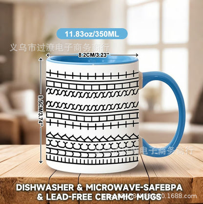 Ceramic Kitchen Coffee Cup Decoration Kitchen DealSniper.net Blue As Shown In The Figure