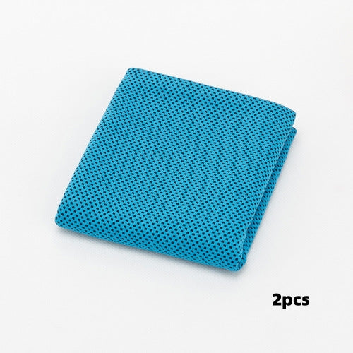Sports Towel Physical Cooling Microfiber Instant Cool Ice Sports Gym From House Sky blue2pcs 30x100cm Opp bag