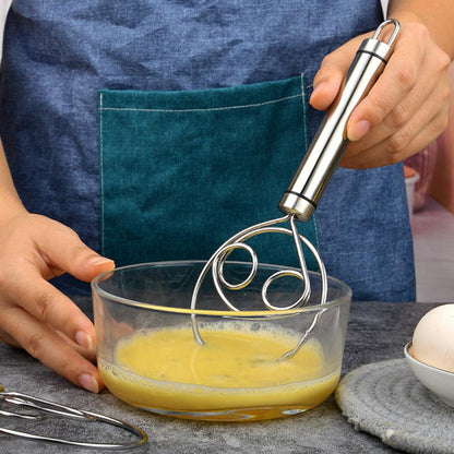 Stainless Steel Danish Flour Binocular Coil Mixer Manual Dough Mixer And Dough Tool Mixing Stick Kitchen DealSniper.net