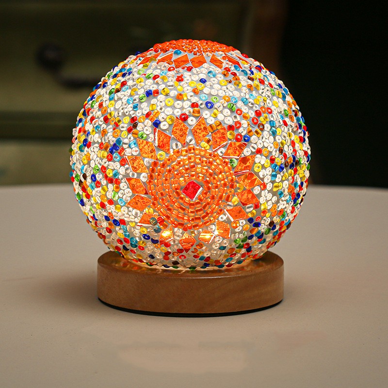Small Night Light Bohemian Style Rechargeable Table Lamp Home Decor Gym From House Bohemian Orange USB Gift box remote control heat