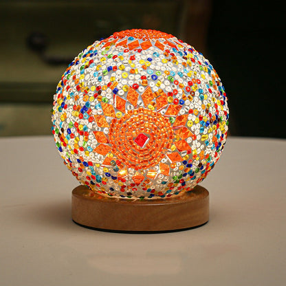Small Night Light Bohemian Style Rechargeable Table Lamp Home Decor Gym From House Bohemian Orange USB Gift box remote control heat