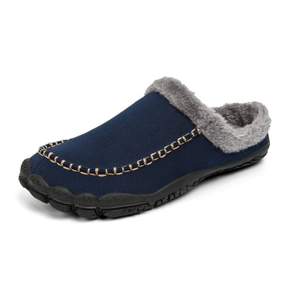 Men's Winter Warm Slippers Lightweight Anti-slip Cozy Fuzzy Men DealSniper.net Dark Blue 39