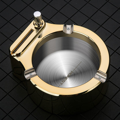 Large Cigarette Ashtray With Permanent Match Lighter House DealSniper.net Gold B