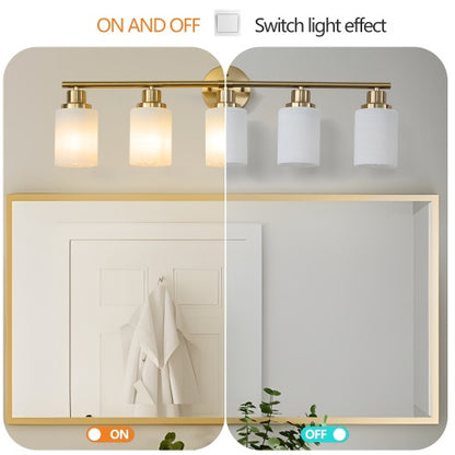 5 Lamps Gold Bathroom Vanity Lamp Frosted Glass Home Decor dealsniper-net