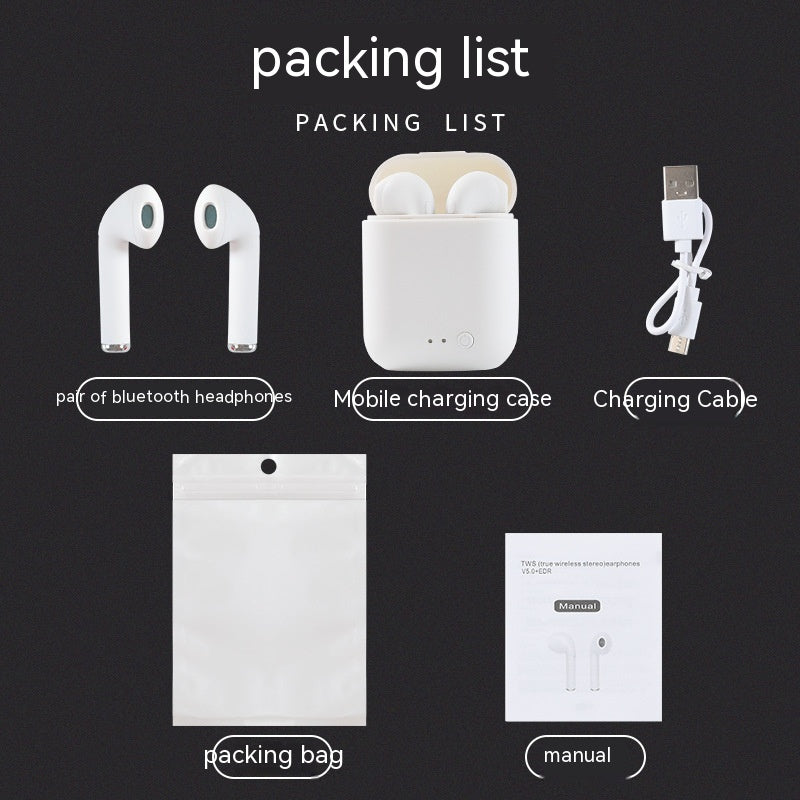 I7mini2 Macaron Bluetooth Headset Second Generation Electronics dealsniper-net Mini2 Opp Bag White