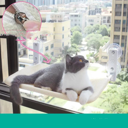 Cat Suction Cup Window Glass Hammock Pet Cat Pets Products Pets dealsniper-net Beige 30x45CM Mesh