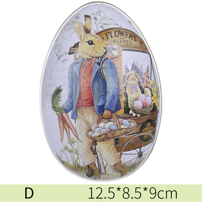 New Easter Decorative Tinplate Egg Creative Tin Box Kids Gym From House D Large