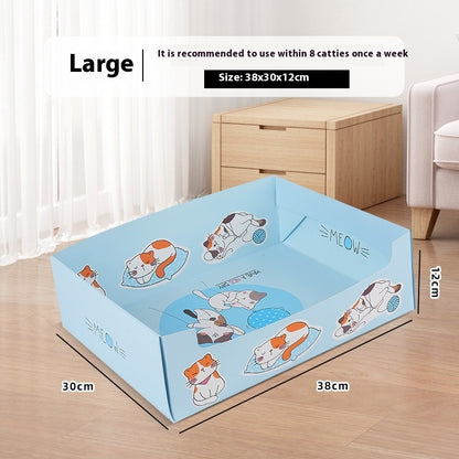 Portable Folding Semi-open Thickened Disposable Litter Box Pets Gym From House Litter Box Large J9 1 Pack