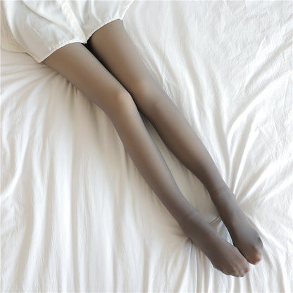 Fake Translucent Plus Size Leggings Fleece Lined Tights Fall And Winter