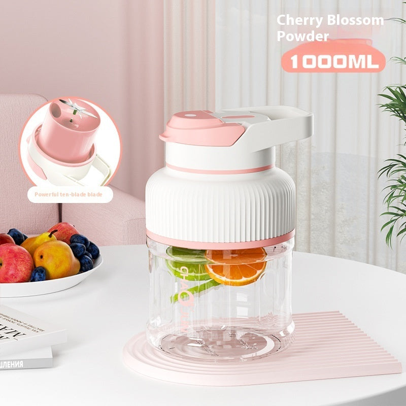Wireless Juice Cup Home Large Capacity Multifunctional Portable Juicer Kitchen DealSniper.net 1000ml Cherry Pink Convenient Juicer
