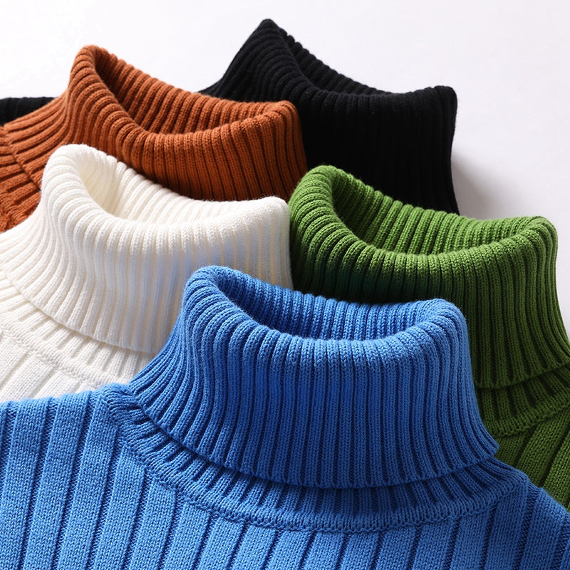 Turtleneck Sweater Men Women Ins Fashion Solid Striped Men DealSniper.net