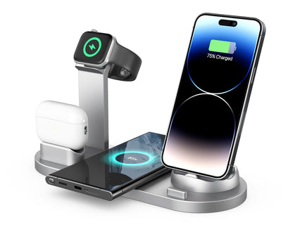 Three in one wireless charger Electronics DealSniper.net Silver