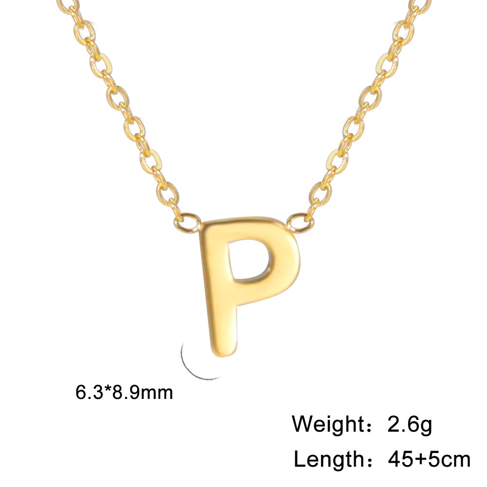 Fashion Alphabet Stainless Steel Necklace Jewelry dealsniper-net P