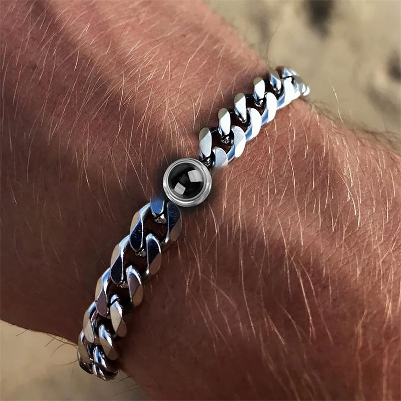 Titanium Steel Personalized Photo Custom Bracelet Jewelry Gym From House