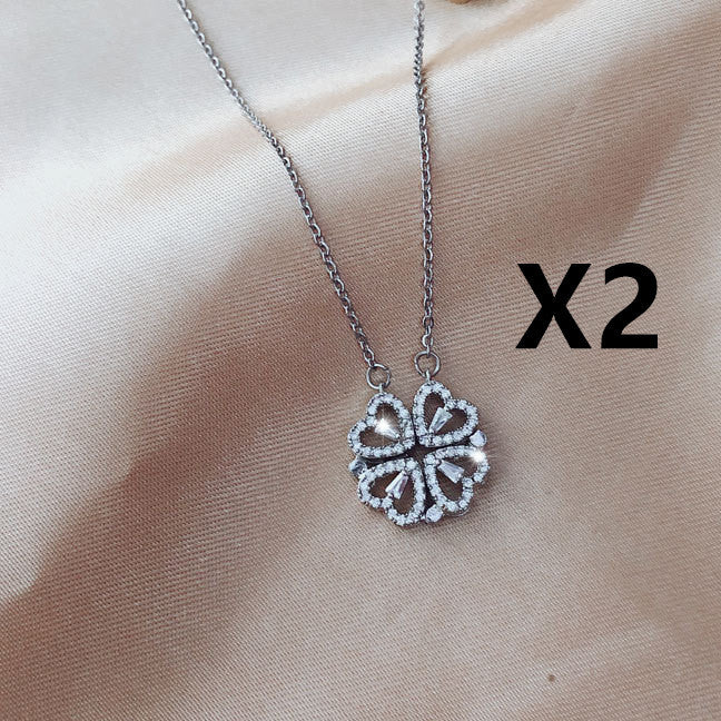 Explosive Style Detachable Deformed Four-leaf Clover Necklace