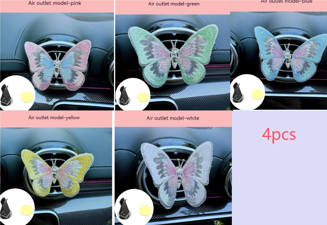 Moving Embroidery Butterfly Center Console Air Outlet