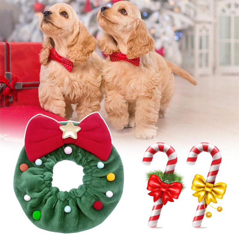 Christmas Pet Bow-knot Collar Friendly To Skin Xmas Pet Scarf Pets Gym From House