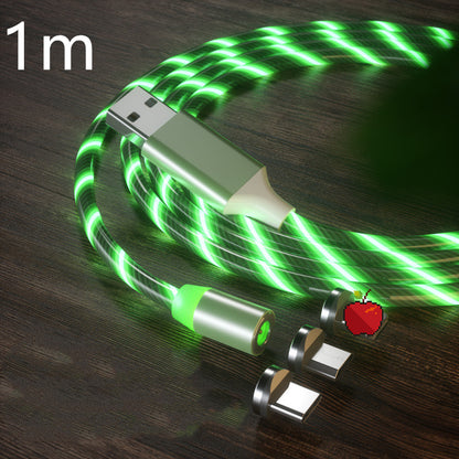 Magnetic Charging Cable Streamer Fast Charging Cable Lighting Phones DealSniper.net Green 3in1