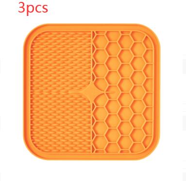 Suction Cup Licking Pad Anti-Choking Slow Food Basin Pets dealsniper-net Orange S 3PCS