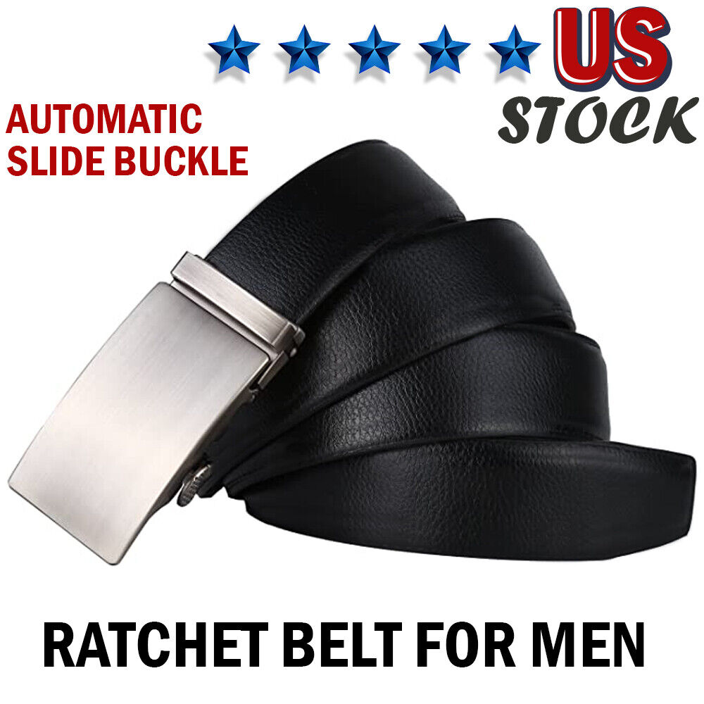 Microfiber Leather Mens Ratchet Belt, Belts For Men Adjustable Automatic Buckle Men dealsniper-net