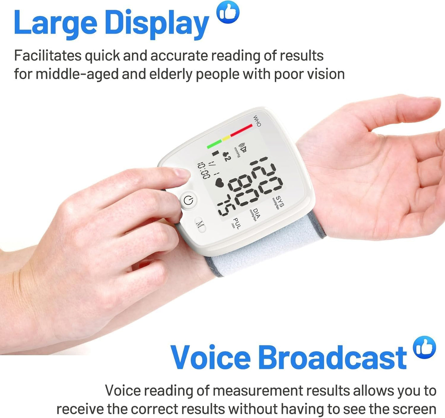 Wrist Blood Pressure Monitor Adjustable Automatic Wrist Cuff Beauty dealsniper-net