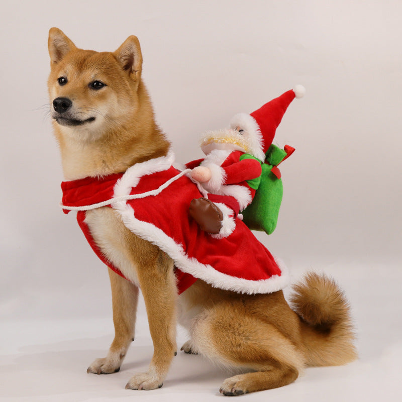 Pet Santa Claus Riding Clothing Pets DealSniper.net