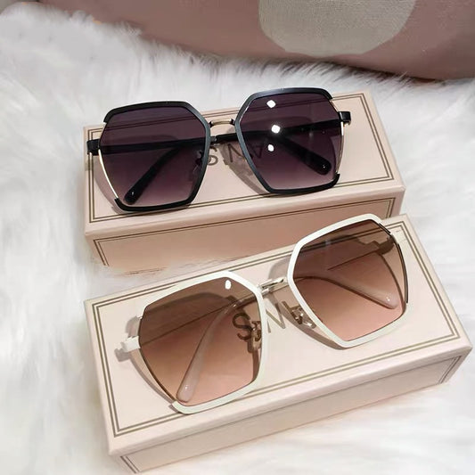 Ins Vintage Half-Frame Sunglasses Summer Oversize Women Women dealsniper-net