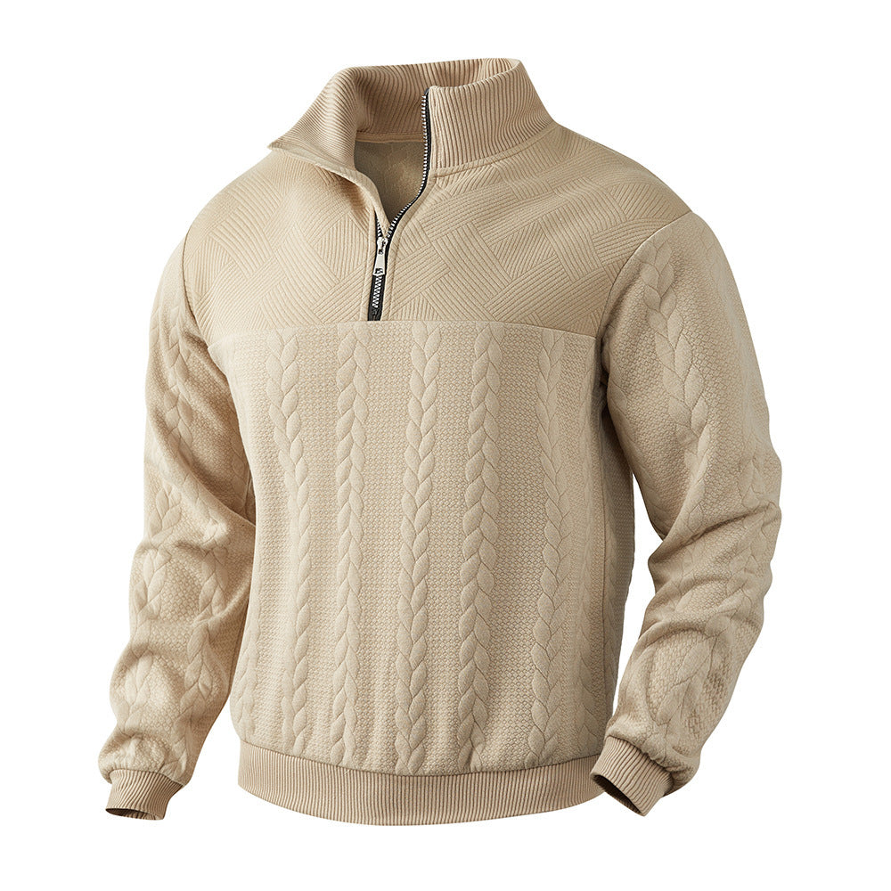 Men's Jacquard Fall Winter Long-sleeved Warm Pullover Men Gym From House