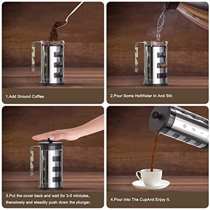 French Press Cafetiere 4 Cups Coffee Maker Kitchen DealSniper.net