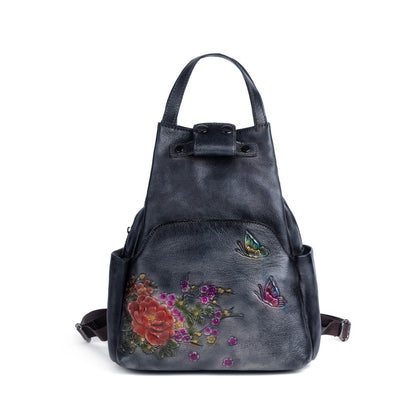 New Retro Rubbed Color First Layer Cowhide Handbags Women Gym From House Black