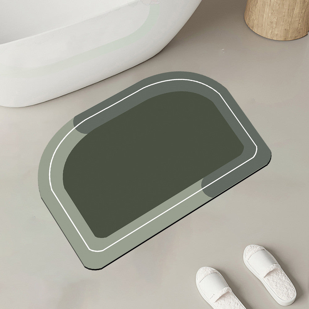 Bathroom Absorbent And Quick-drying Floor Mat House DealSniper.net Green Squircle 40x60cm