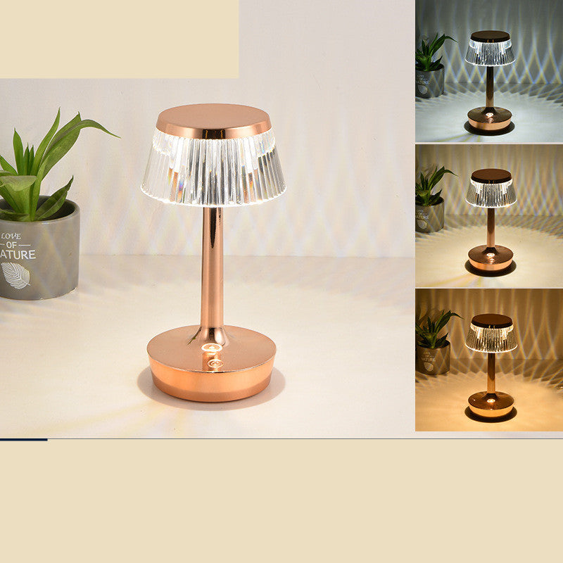 New Net Celebrity Crystal Table Lamp Creative Mushroom Home Decor DealSniper.net Rose Gold USB Plug in