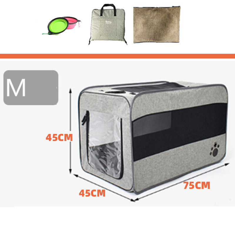 Pet Travel Carrier Bag Portable Pet Bag Folding Fabric Pet Carrier Pets dealsniper-net Grey Can be fixed M