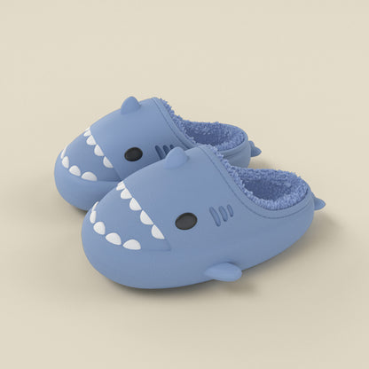 Shark Shoes For Child Cute Waterproof Warm Slippers Kids dealsniper-net Haze blue Size140