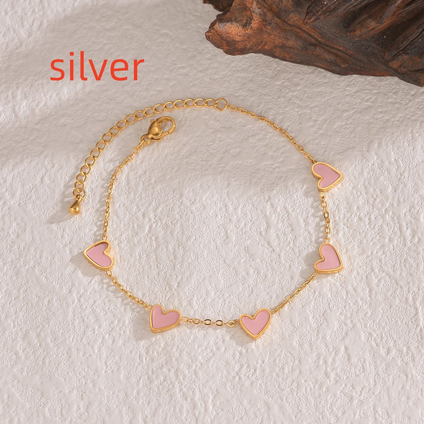 Ins Love Bracelet Stainless Steel Dripping Heart Bracelet Jewelry Gym From House Silver PINK
