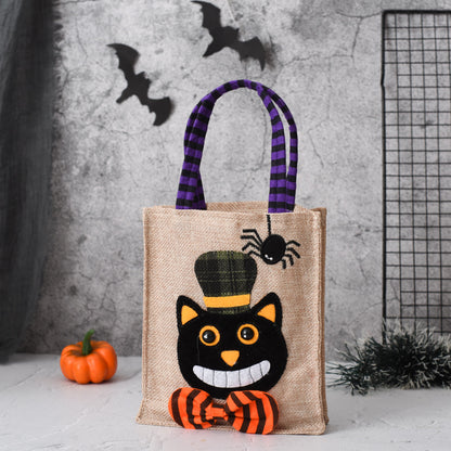Halloween Candy Tote Bag For Kids Funny Creative Witch Skull Kids Gym From House Black Cat