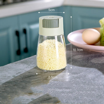 Measurable Control Salt Shaker Kitchen Sealed Glass Seasoning Jar Kitchen dealsniper-net Green