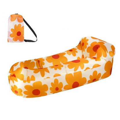 Portable Inflatable Sofa Camping Sleeping Pad Mattress Outdoor dealsniper-net Orange