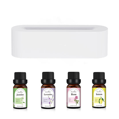 Flame Aroma Diffuser Air Humidifier Ultrasonic Cool Mist Maker House DealSniper.net White Plus Four Bottles 10ml USB