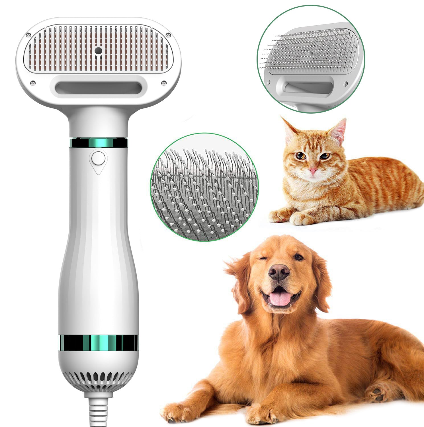 Pet Comb Hair Dryer Pets dealsniper-net White AU